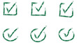 © Tanvir Khan - Green grunge check mark icons for design elements and validation needs