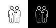 © Tifany - Minimalist outline icon for person-to-person transfer and communication. A simple symbol for connection, interaction, and sharing information