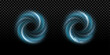 © Olena Go - Blue air vortex effect vector illustration. Water swirl with soap bubbles, washing machine door background. Blue spiral whirlpool with transparency