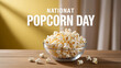 © ArpPSIqee - A bowl of popcorn on a wooden table celebrating National Popcorn Day