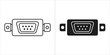 © Create - Serial port connector in outline and glyph style