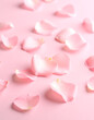 © Zidan - Delicate pink rose petals scattered on soft pastel background floral abstract