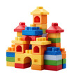 ©  CozyVisionary - Colorful castle building blocks home playroom toy structure creativity isolated on transparent background