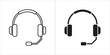 © MDRIYAULISLAM - Two headset icons, one outlined and one filled, symbolizing communication and support