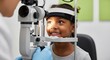 © MdNazim - Young girl undergoes eye examination child ophthalmologist