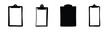 © Riadul - Collection of four clipboard icons showing different states and designs simple graphic representations