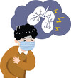 © iankmuin - Pneumonia, COVID-19, or Lung Disease Symptoms, Breathing Difficulty and Chest Pain with Face Mask