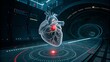 © Володимир Виповський - 3D model of a human heart design in a futuristic setting with technological elements