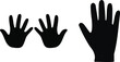 © Rong Stock - Silhouettes of two small hands and one large hand showing size comparison