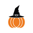 © kzstudio - hallowen pumpkin with witch hat