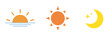 © PAGE - 朝昼夜のアイコンセット_Morning, Noon, and Night Vector Icons