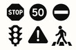 © Sapphire - Essential traffic and road signs in simple black silhouette design