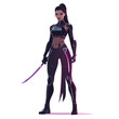 © MUBI - Neon Samurai Warrior Vector Illustration