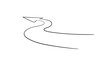 © DOROTHEA - Arrow path, one continuous line drawing. Concept of long right way up in simple linear style. Road to the left outline. Growing wisdom in editable stroke. Doodle vector illustration