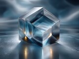 Aqua blue geometric shape design smooth lighting and soft reflection