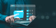 © ภัทรชัย รัตนชัยวงค์ - Businessman using laptop with digital folder interface, symbolizing cloud storage, data management, and document organization technology in modern digital workspace.