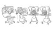 © mahafuza - Detailed line art depictions of advanced medical robotic surgical systems vector