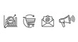 © mahafuza - Hand drawn icons representing seo shopping email and marketing amplification for business growth vector
