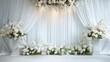 © mila103 - Beautiful white flowers adorn a wedding altar creating a serene and romantic atmosphere perfect for love.