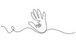 © UzzalChandra - Continuous one line drawing. Abstract family hands holding hearts. Single continuous line drawing parent hands holding newborn baby fingers. Vector illustration