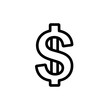 © Gander - Bold Black Outline of a Dollar Sign Symbol on White.