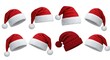 © A R - Festive Array of Santa Hats A Collection of Holiday Headwear for Seasonal Celebrations
