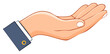 © Андрій О. - Open hand gesture with sleeve and cuff, illustration of a helping hand symbol.