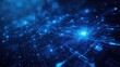 © Rizvan - Blue data network connection with digital elements, representing high-speed data transfer and efficiency