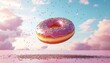 © animonday - Floating Donut with Colorful Sprinkles in a Pastel Sky