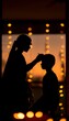 © decorator - Sisterly bond Diwali celebration warm familial love sunset home bokeh tradition peaceful moment