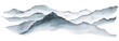 © katrinshine - Watercolor illustration of panoramic view of the blue mountains, party design and winter wedding