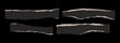 © BORT GRAPHIC - Torn black paper strips with rough edges on dark background collage set