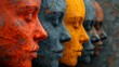 © João Macedo - Colorful heads representing diversity and social issues in modern society