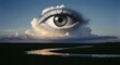© aryo - Surreal Eye Cloud Over Landscape - A Dreamy Vision.