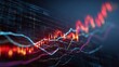 © วรรณภา มะโนศรี - Abstract Digital Stock Market Chart Visualizing Financial Trends and Fluctuations with Candlestick Patterns and Dynamic Line Graphs