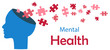 © Bovart - Banner. Mental health. Head and puzzles. Solving psychological problems