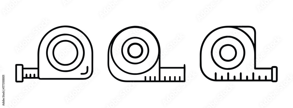 Outline measuring tape vector illustration for diy projects home ...
