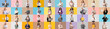 © Pixel-Shot - Collage of many different business people on color background