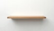 © Viktor - Minimalist light oak shelf fixed on white wall. Simple wood construction for stylish modern home interior. Wooden display solution improves room decor. Shelf for books, plants, stylish storage,