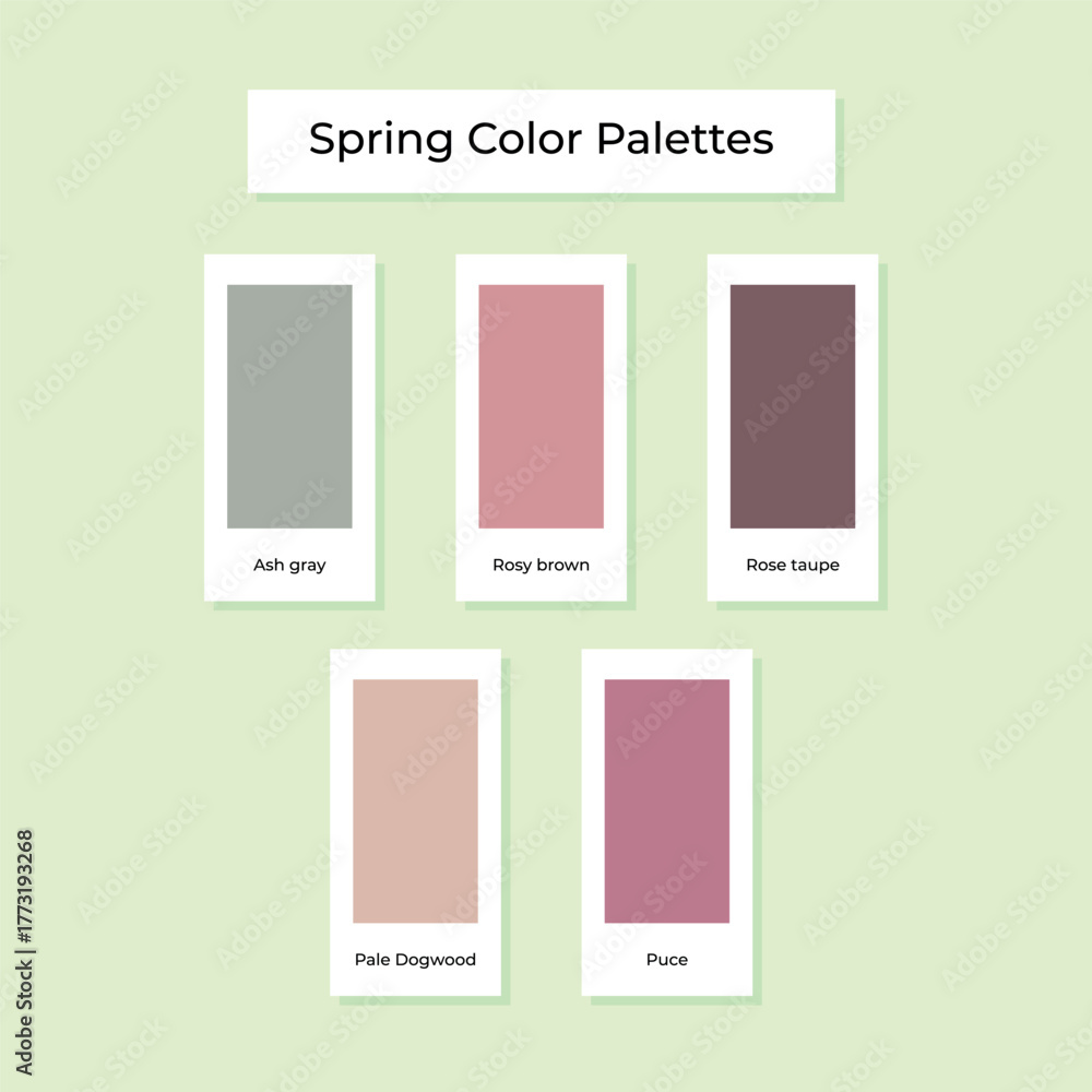 Spring Base Colour Soft Spring Design Palette and Color Names Stock Vector | Adobe Stock