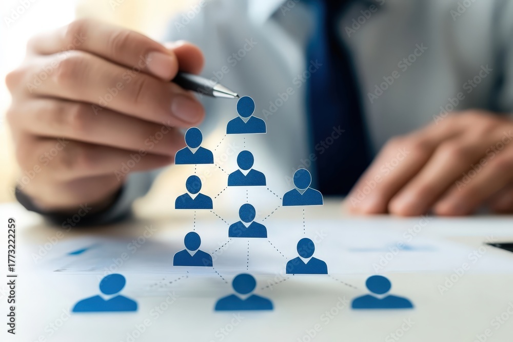 Navigating Leadership: An executive hand traces the interconnected ...