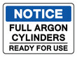 © ยงยุทธ จันทะบุตร - Notice Full Argon Cylinders Ready For Use Symbol Sign ,Vector Illustration, Isolate On White Background Label.EPS10