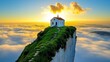 © TEN.POD - Stunning sunrise over cliffside chapel mountainous region scenic photography natural wonder elevated perspective spiritual serenity
