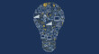 © Yahya - An artistic illustration of a lightbulb shape composed of various business and technology icons.