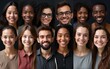 © hao - Diverse group portrait of ten people of various ages, ethnicities. Happy expressions. Collection of faces, individuals. Dark background. Portraits displayed in collage format. Neutral expressions.