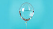 © Md - A balloon filled with water against a blue background, creating a surreal and visually striking image that plays with expectations and perception
