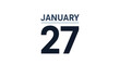 ©   - January 27th Calendar Date Reminder Event Notification Appointment Schedule Twenty Seventh Illustration Minimalist Graphic Design