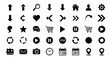 © md bappy - Collection of various black and white minimalist interface icons displayed neatly