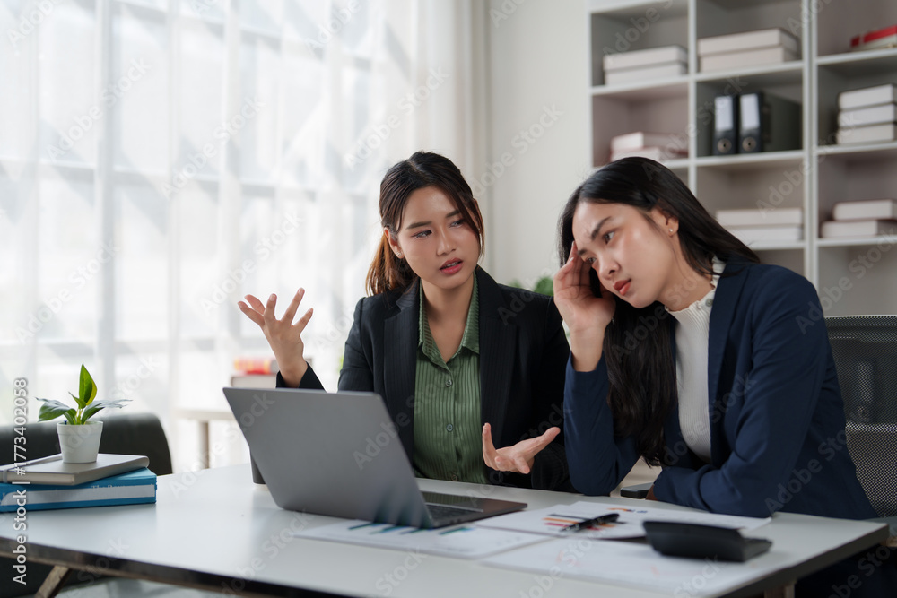 Argment Photo Businesswomen having argument struggling with work problems Stock Photo ...