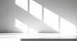 © kulkann - Window shadow pattern on white surface for design overlay.